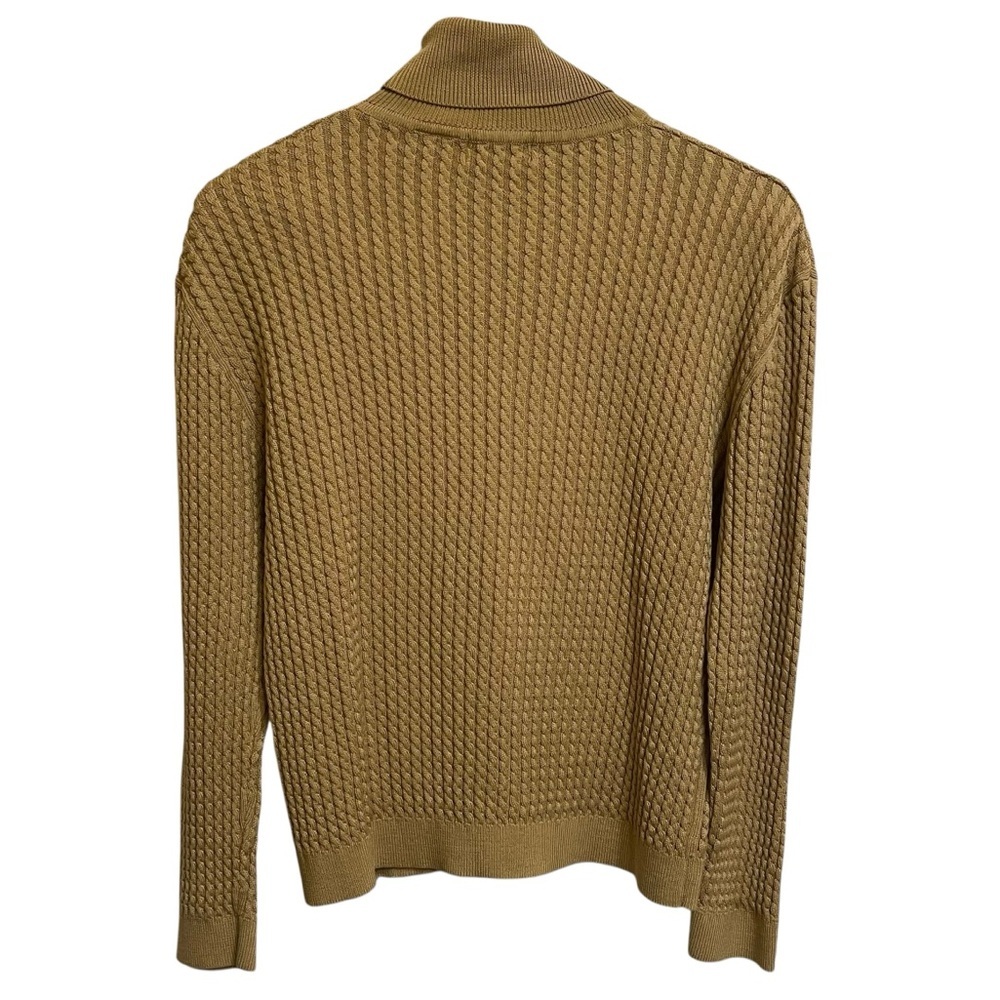 Barry Bricken Vintage Camel Cable Knit Turtle Neck Silk Size Medium - Picture 2 of 8